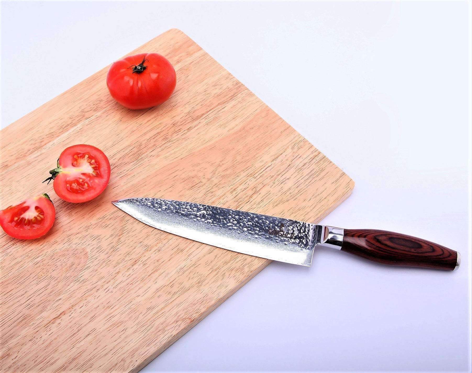 Damascus Steel Knife - Chef Hammered Blade