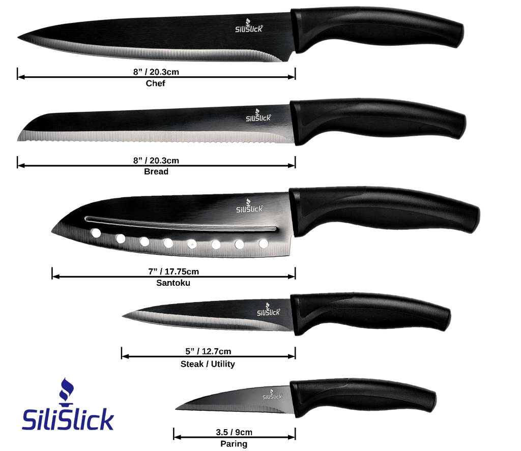 Kitchen Knife Set - Black Handle | Black Blade